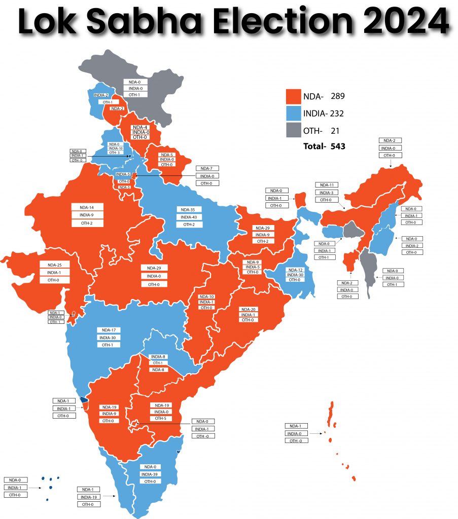 Lok Sabha Election Result 2024 Map