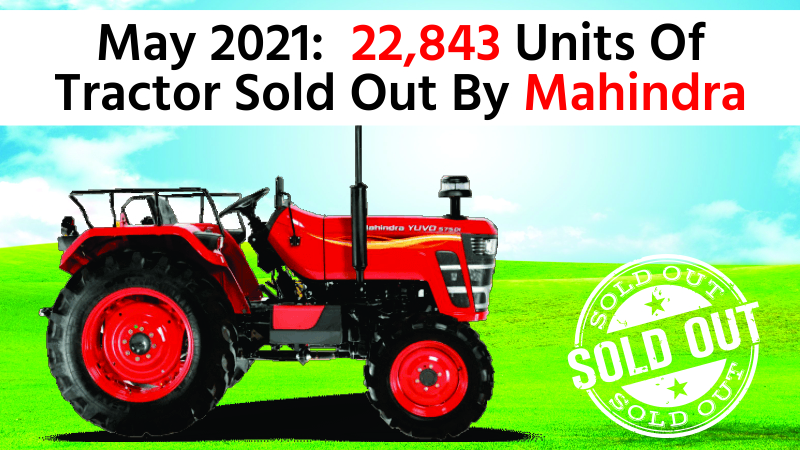22,843 Units Of Tractor Were Sold During The Month Of May 2021 By Mahindra’s Farm Equipment