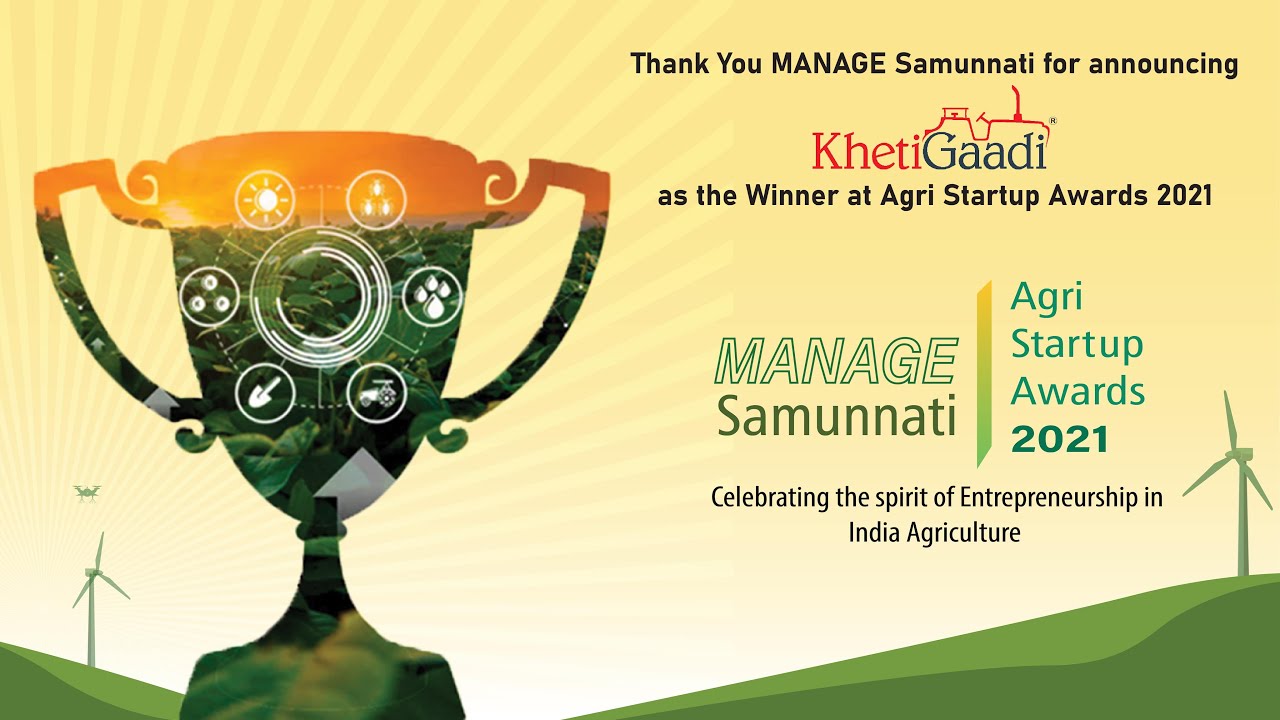 KhetiGaadi Won Agri Startup Awards 2021 By “Manage Samunnati’