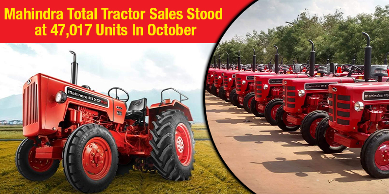 Mahindra Farm Equipment Tractor Sales Figures For October 2021