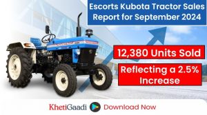 Escorts Kubota Tractor Sales Report for September 2024: 12,380 Units Sold, Reflecting a 2.5% Increase