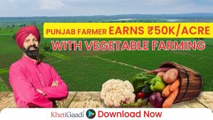 From vegetable farming alone, a farmer earns around ₹50,000 per acre 