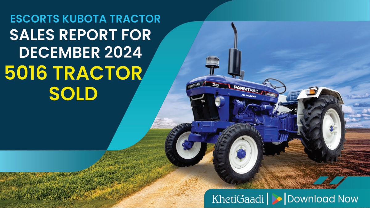 Escorts Kubota Tractor Sales Report for December 2024: 5016 Tractor Sold