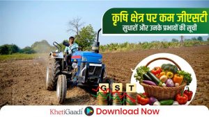 कृषि क्षेत्र पर कम जीएसटी सुधारों और उनके प्रभावों की सूची